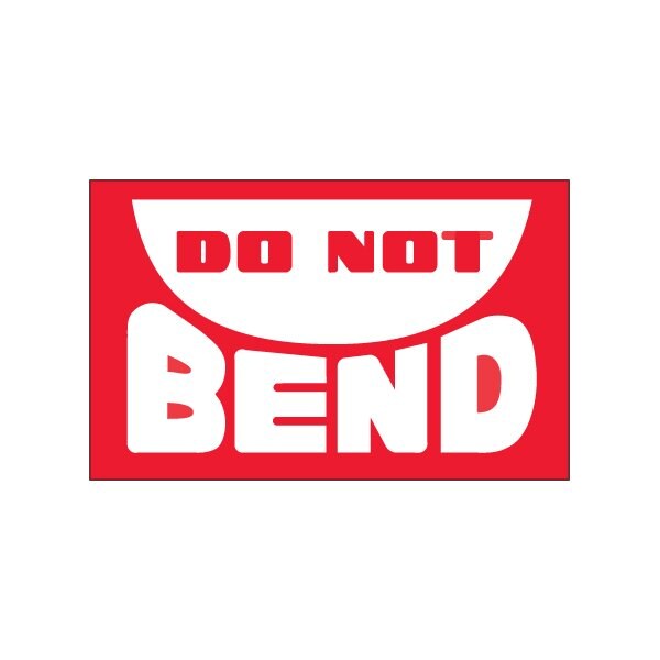 Bsc Preferred 3 x 5'' - ''Do Not Bend'' Fluorescent Red Labels BUY00024087 - main